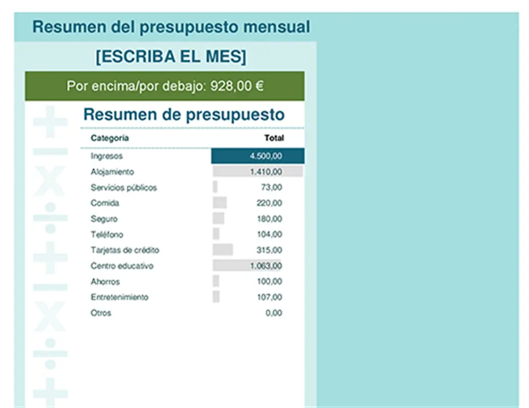 Calculadora de presupuesto modern simple