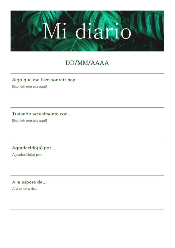 Mi diario green modern simple