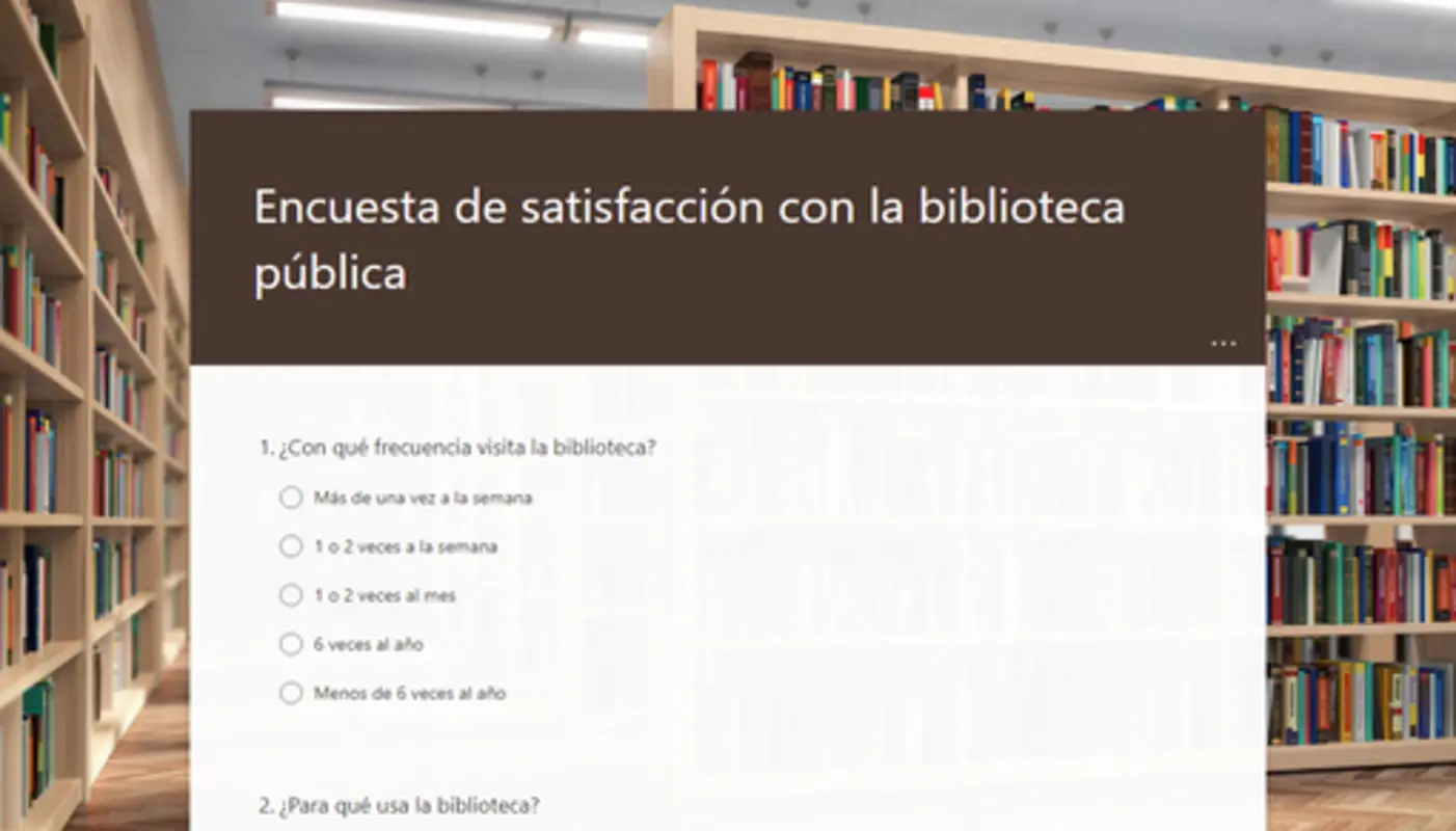 Encuesta de satisfacción de biblioteca pública brown modern simple