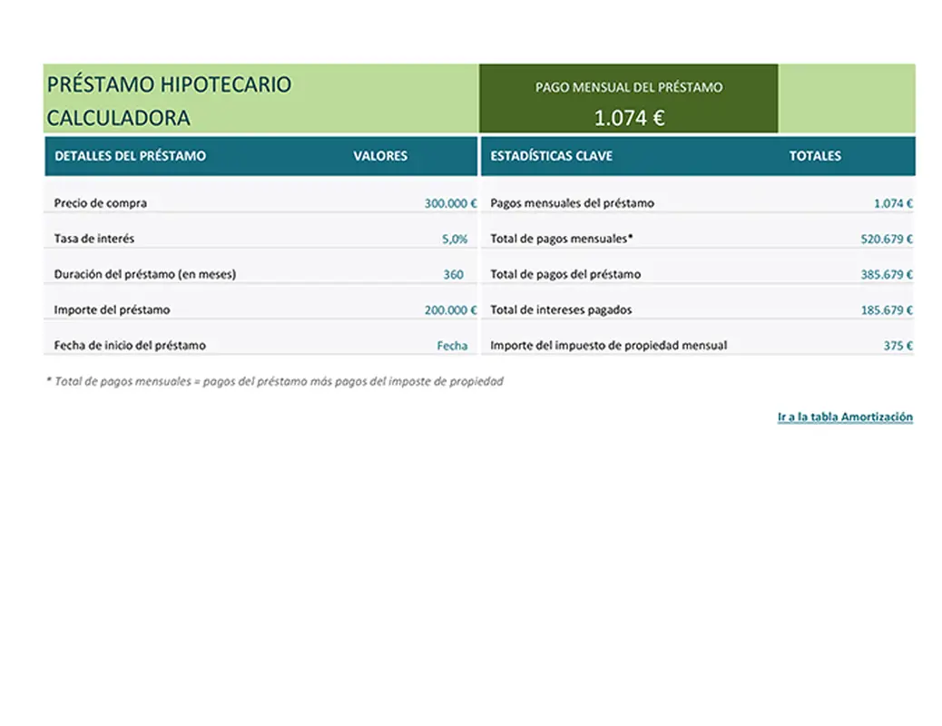 Calculadora de hipotecas modern simple