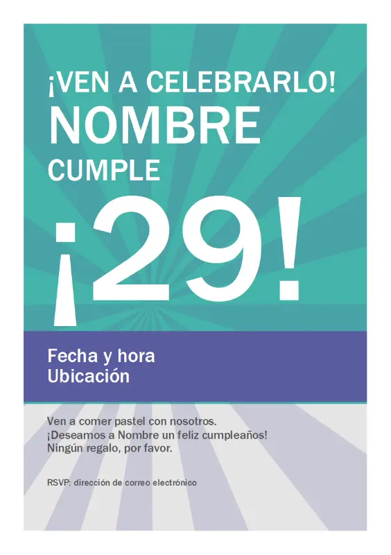 Póster de fiesta de cumpleaños green modern-simple