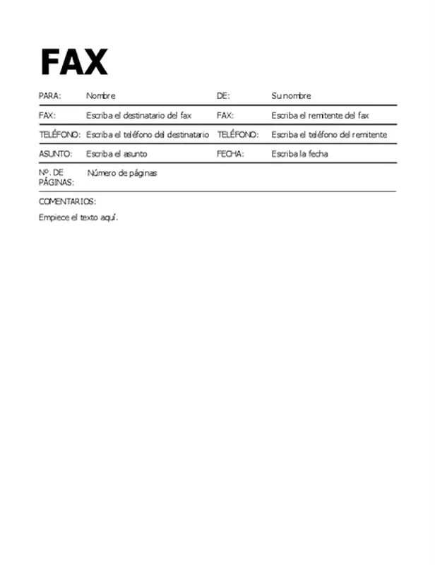 Formularios De Portada De Fax Imprimibles