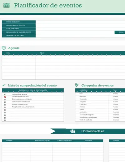 Planificador de eventos y escala de tiempo modern-simple