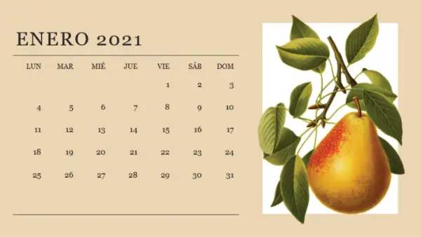 Calendario mensual botánico vintage-botanical