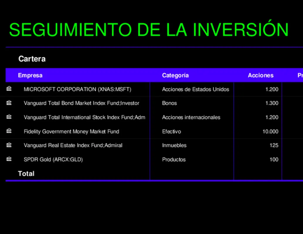 Seguimiento de la inversión black modern simple