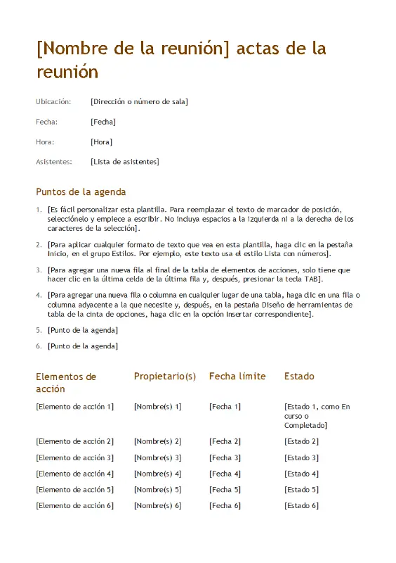 Actas de reunión (simple) modern simple