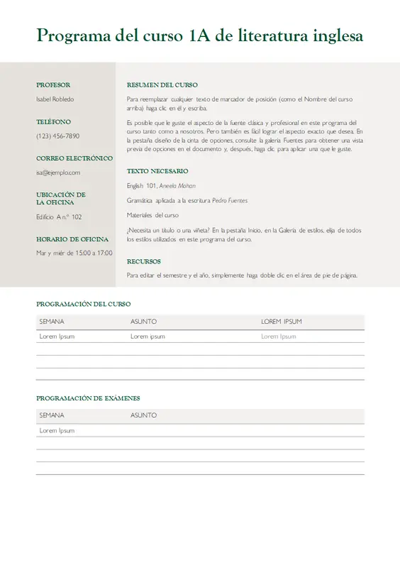 Programa del curso modern simple