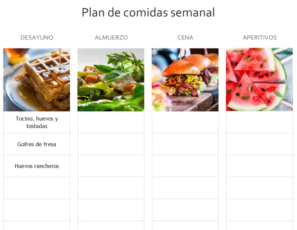 Planificador de comidas simple modern-simple