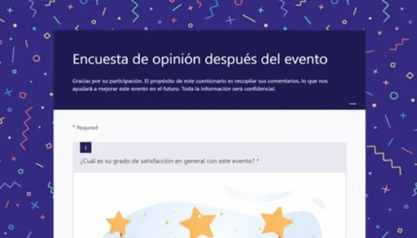 Encuesta de opinión después del evento blue