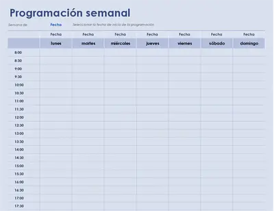 Programación semanal sencilla modern simple