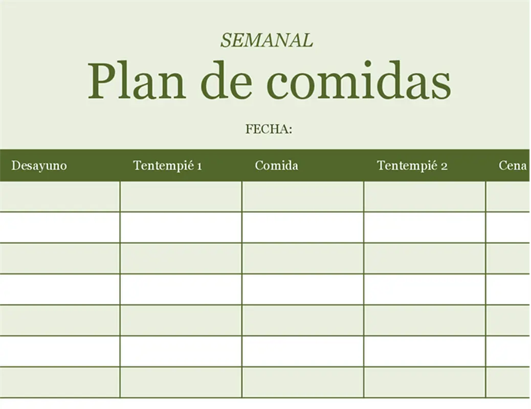 Planificador de comidas semanal modern-simple