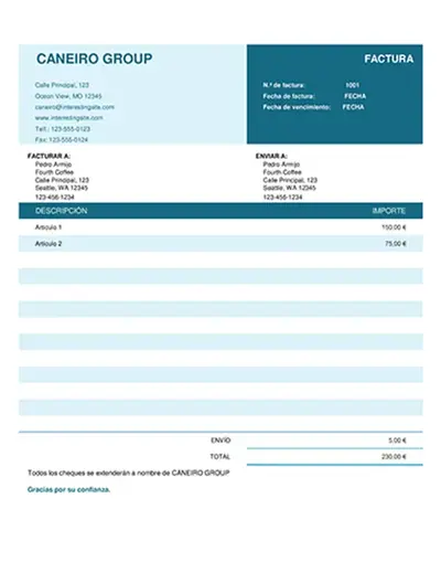 Factura básica modern simple