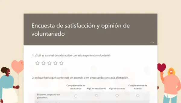 Encuesta de satisfacción y opinión para voluntarios yellow