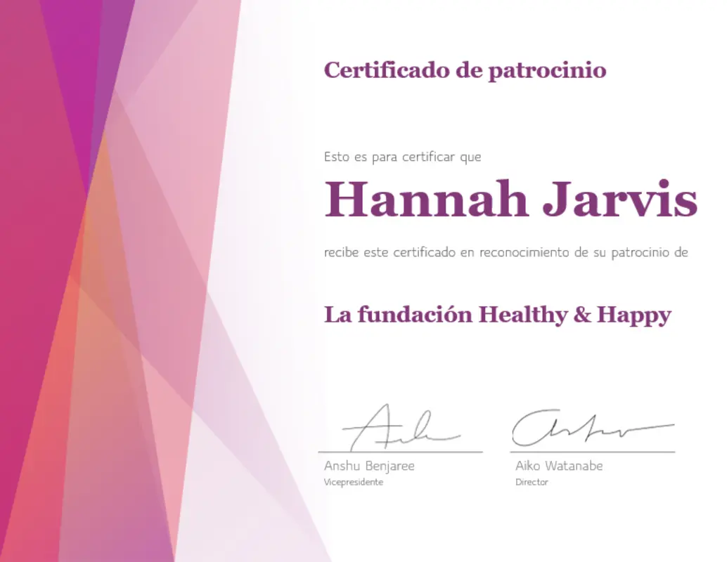 Certificado de reconocimiento colorido pink modern-color-block