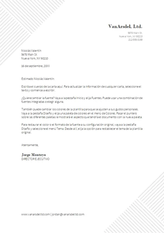 Membrete con rayas diplomáticas modern-geometric