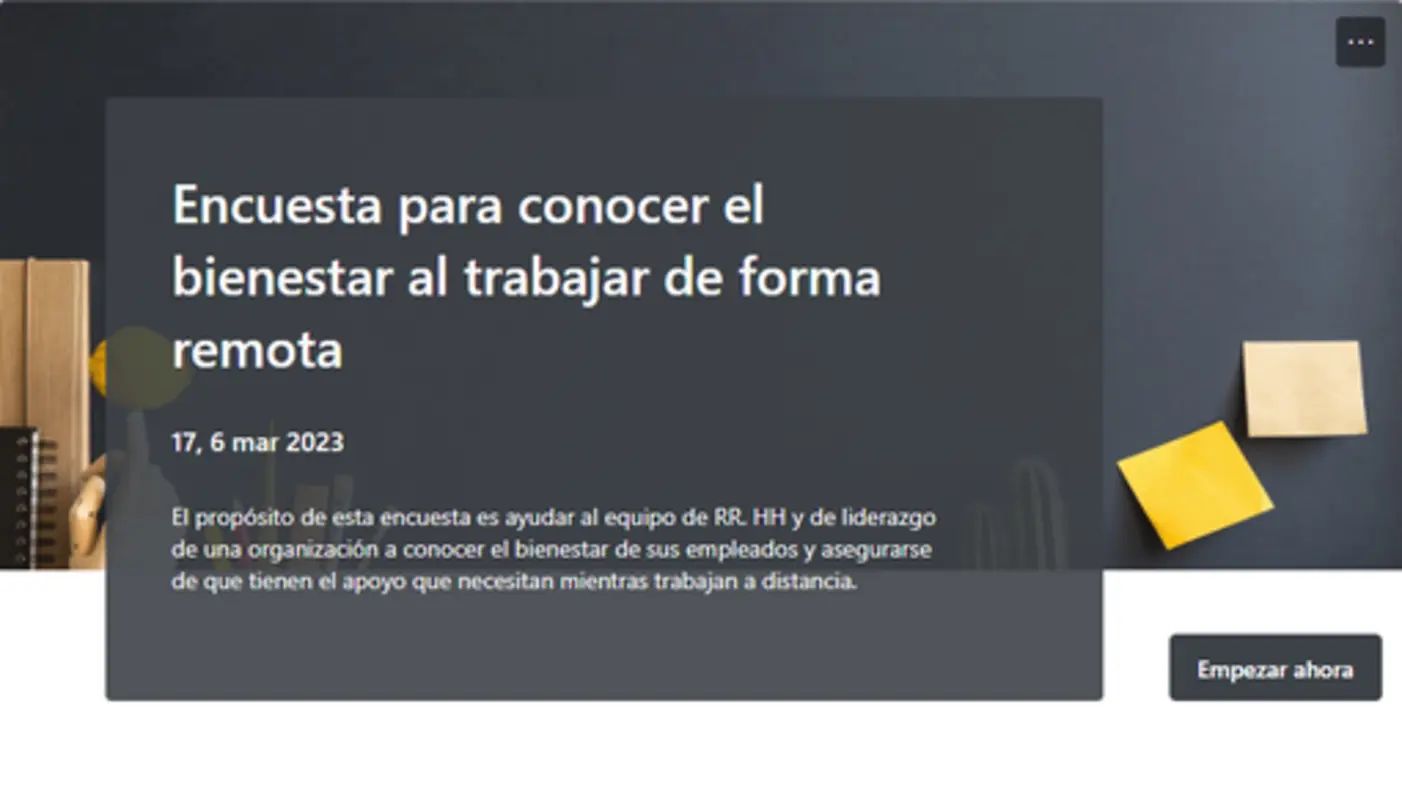 Encuesta para conocer el bienestar al trabajar de forma remota gray