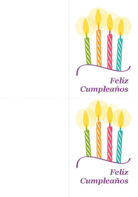 Tarjetas de cumpleaños (2 por página)  yellow modern-simple