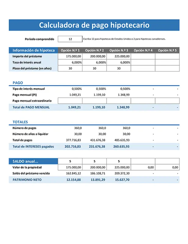 Calculadora de pago hipotecario modern simple