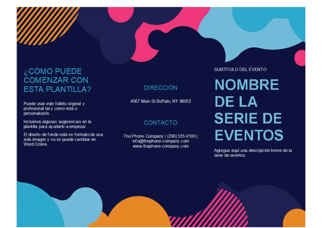 Folleto de evento con formas de colores intensos  blue modern-color-block