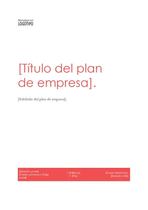 Plan de negocio (diseño en rojo) modern-simple