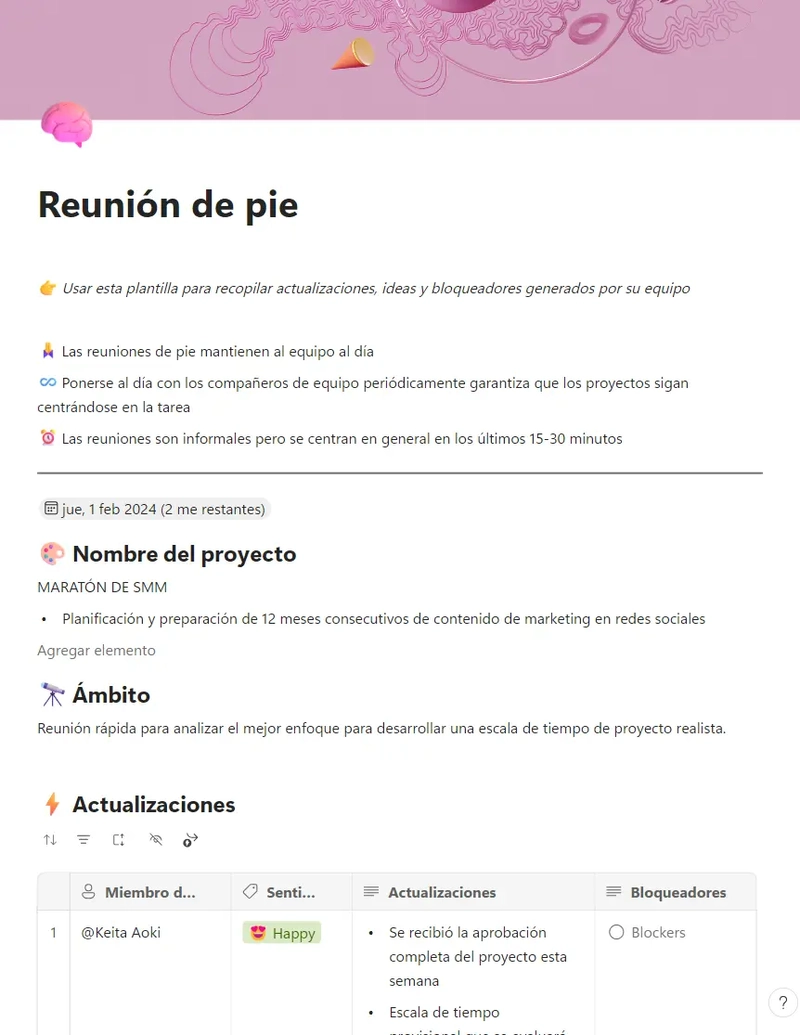 Reunión de pie