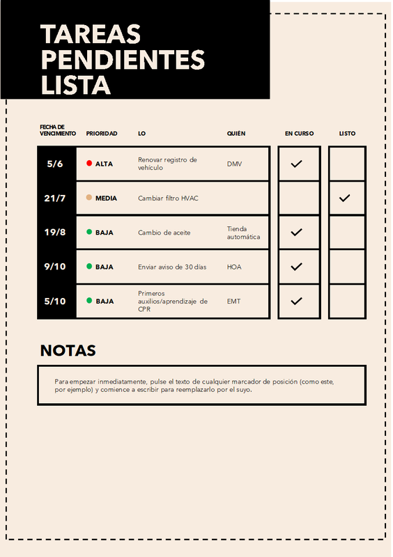 plantilla de lista de excel