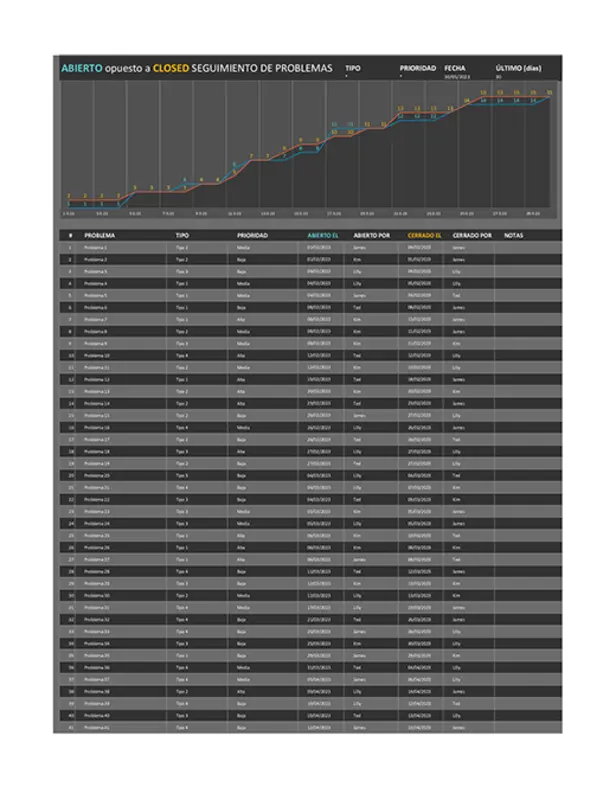 Seguimiento de problemas del proyecto black modern simple