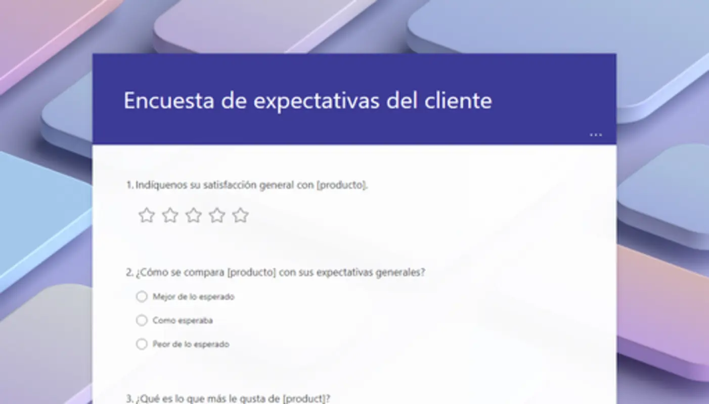 Encuesta de expectativas del cliente blue