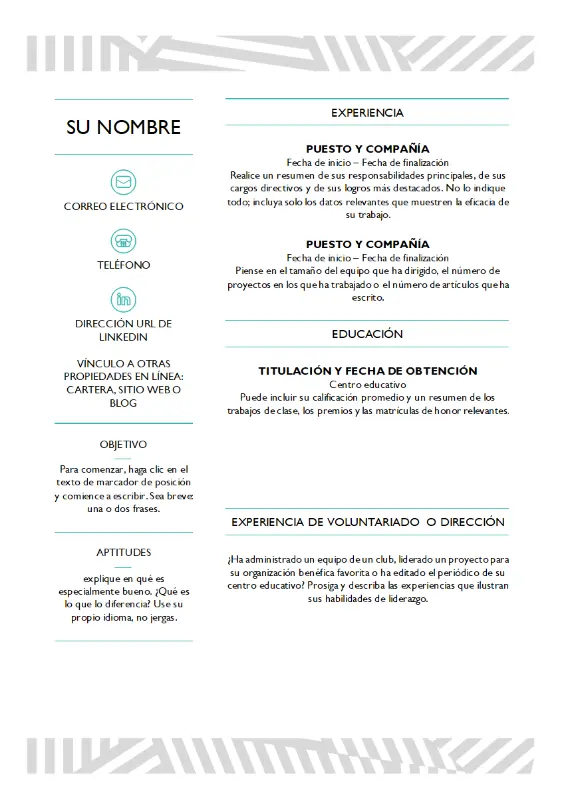 Currículum vítae creativo diseñado por MOO blue modern-simple