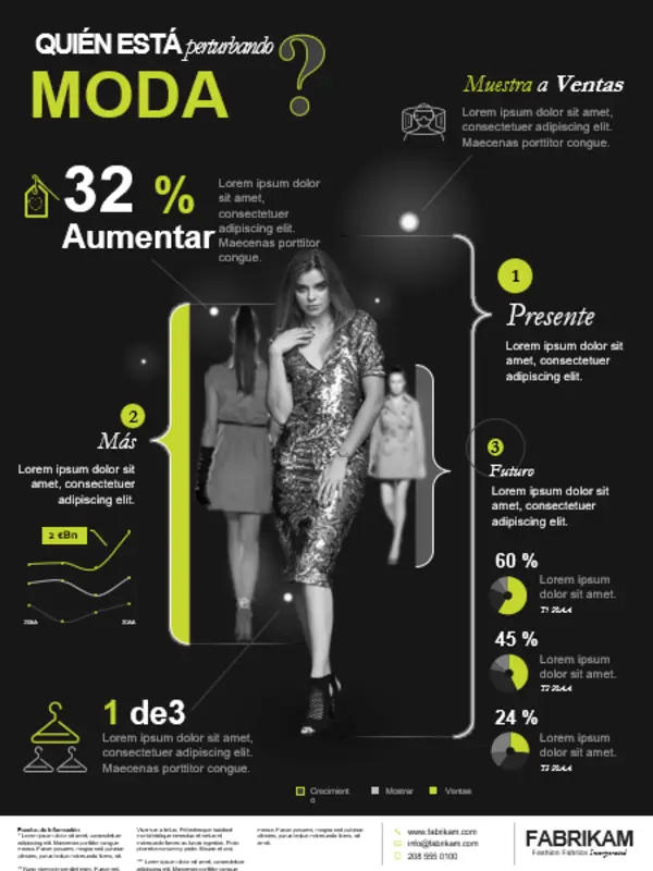 Póster de infografías sobre moda black modern-bold