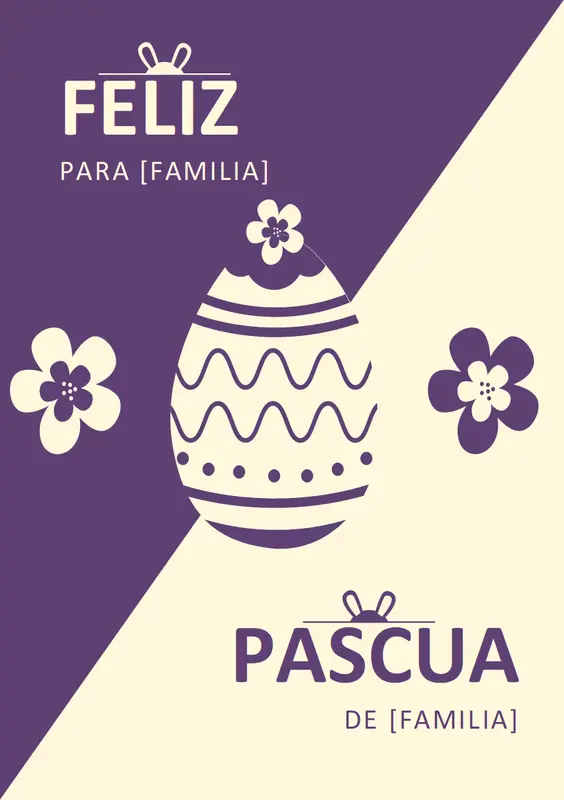 Felicitación de Pascua púrpura modern-simple