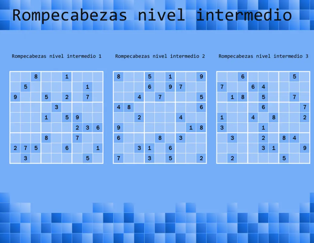 Juego de sudokus green modern color block