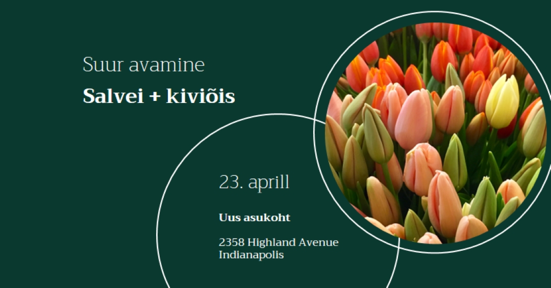 Lillelise butiigi suur avamine green modern-simple
