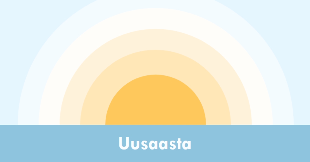 Uusaasta– päike blue modern-simple