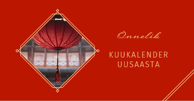 Kuukalendri uusaasta tähistamine red modern-simple