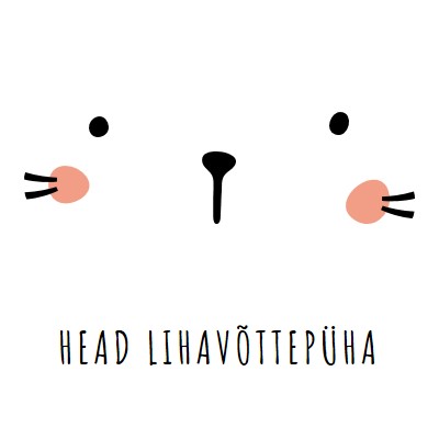 Head lihavõtted, jänku white whimsical-line