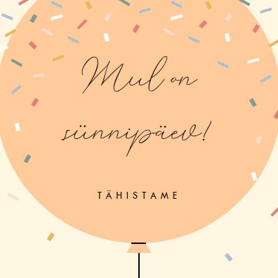 Tähistame minu sünnipäeva yellow whimsical-line