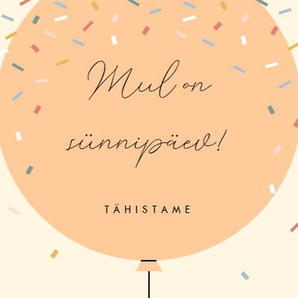 Tähistame minu sünnipäeva yellow whimsical-line