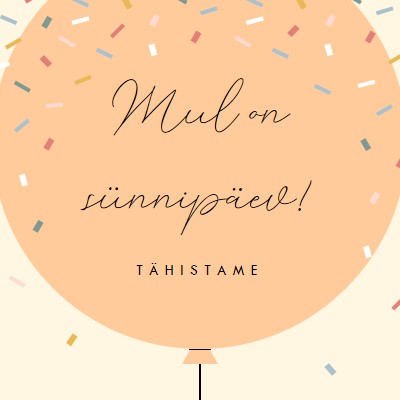 Tähistame minu sünnipäeva yellow whimsical-line