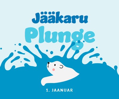 Rõõmsat jääkaru plunge-päeva! blue whimsical-color-block