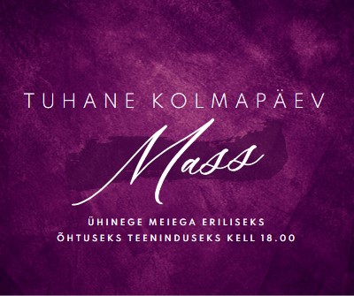 Tuhka kolmapäeva mass purple modern-simple