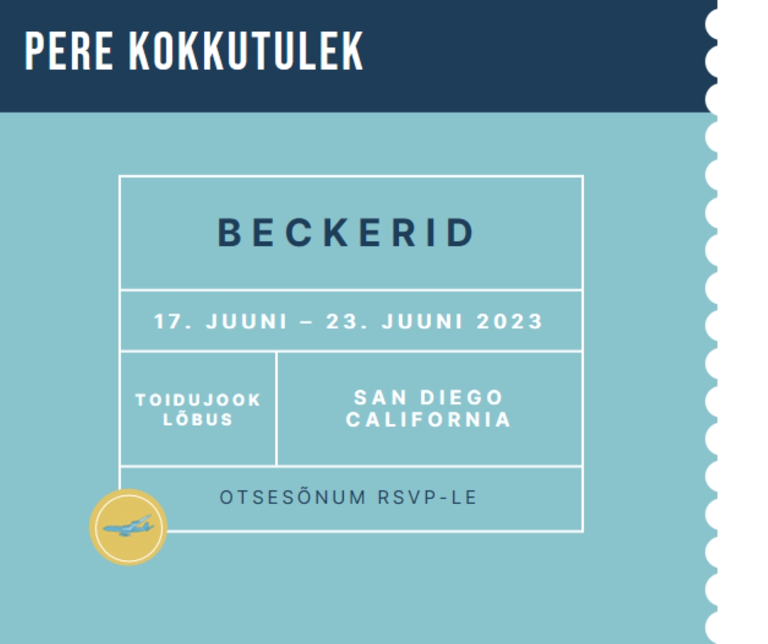 Pilet kokkutulekule blue modern-bold