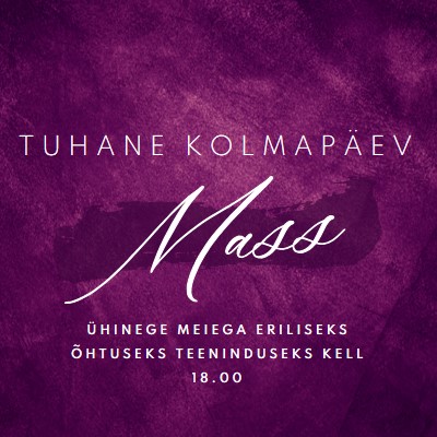 Tuhka kolmapäeva mass purple modern-simple