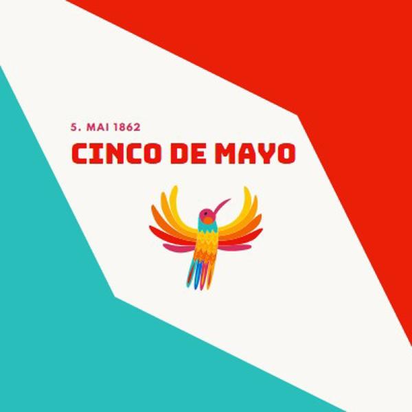 Happy Cinco de Mayo red modern-color-block