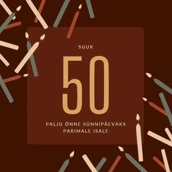 Palju õnne viiekümnendaks sünnipäevaks! brown modern-simple