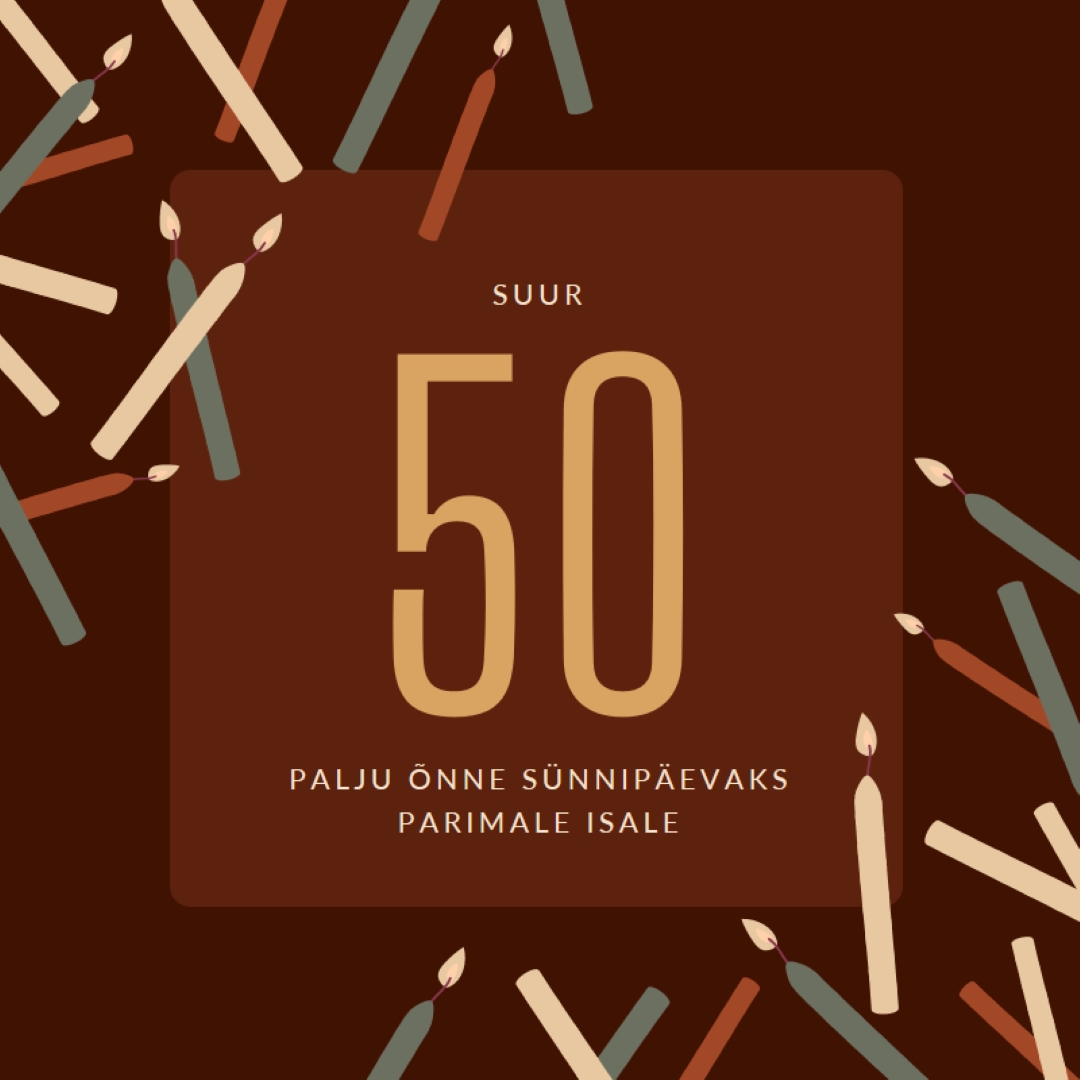 Palju õnne viiekümnendaks sünnipäevaks! brown modern-simple