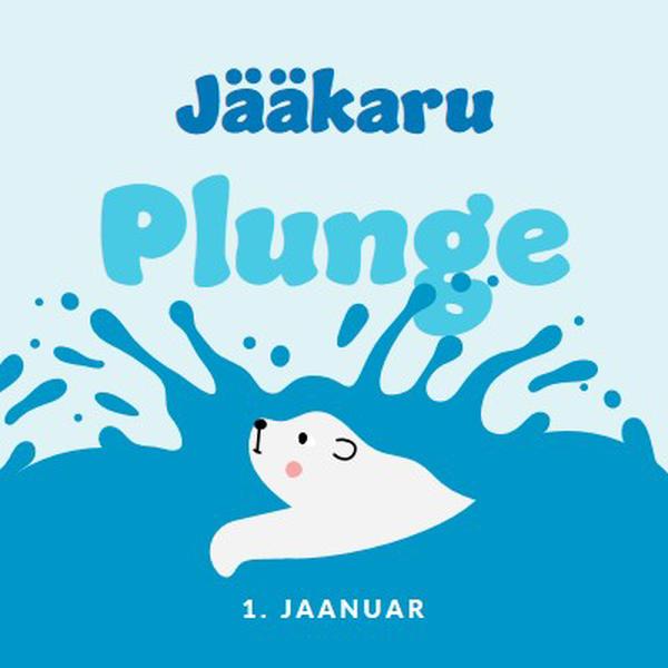 Rõõmsat jääkaru plunge-päeva! blue whimsical-color-block