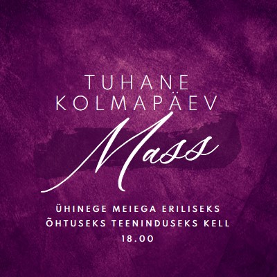 Tuhka kolmapäeva mass purple modern-simple