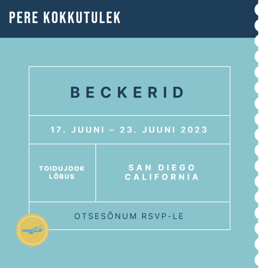Pilet kokkutulekule blue modern-bold