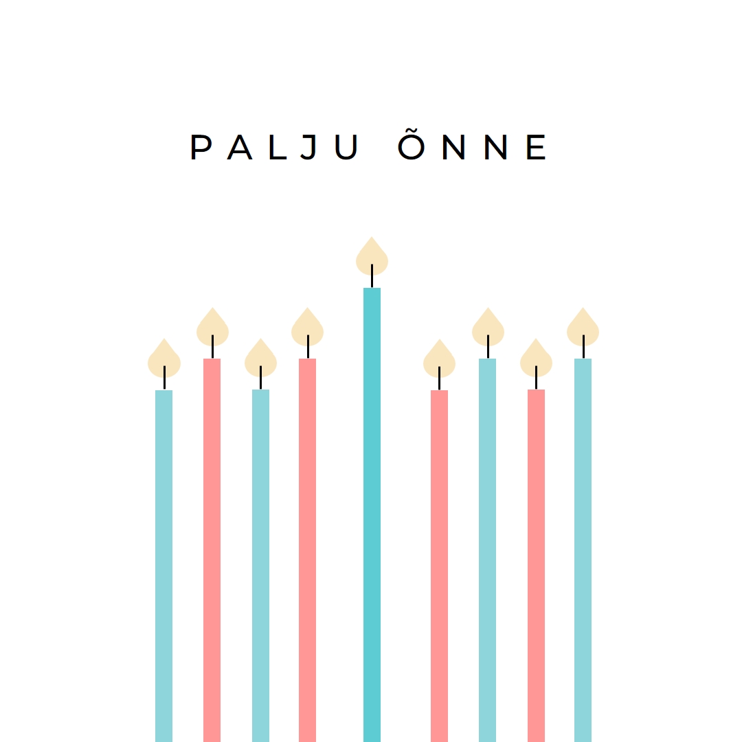 Palju õnne sünnipäevaks! white modern-simple